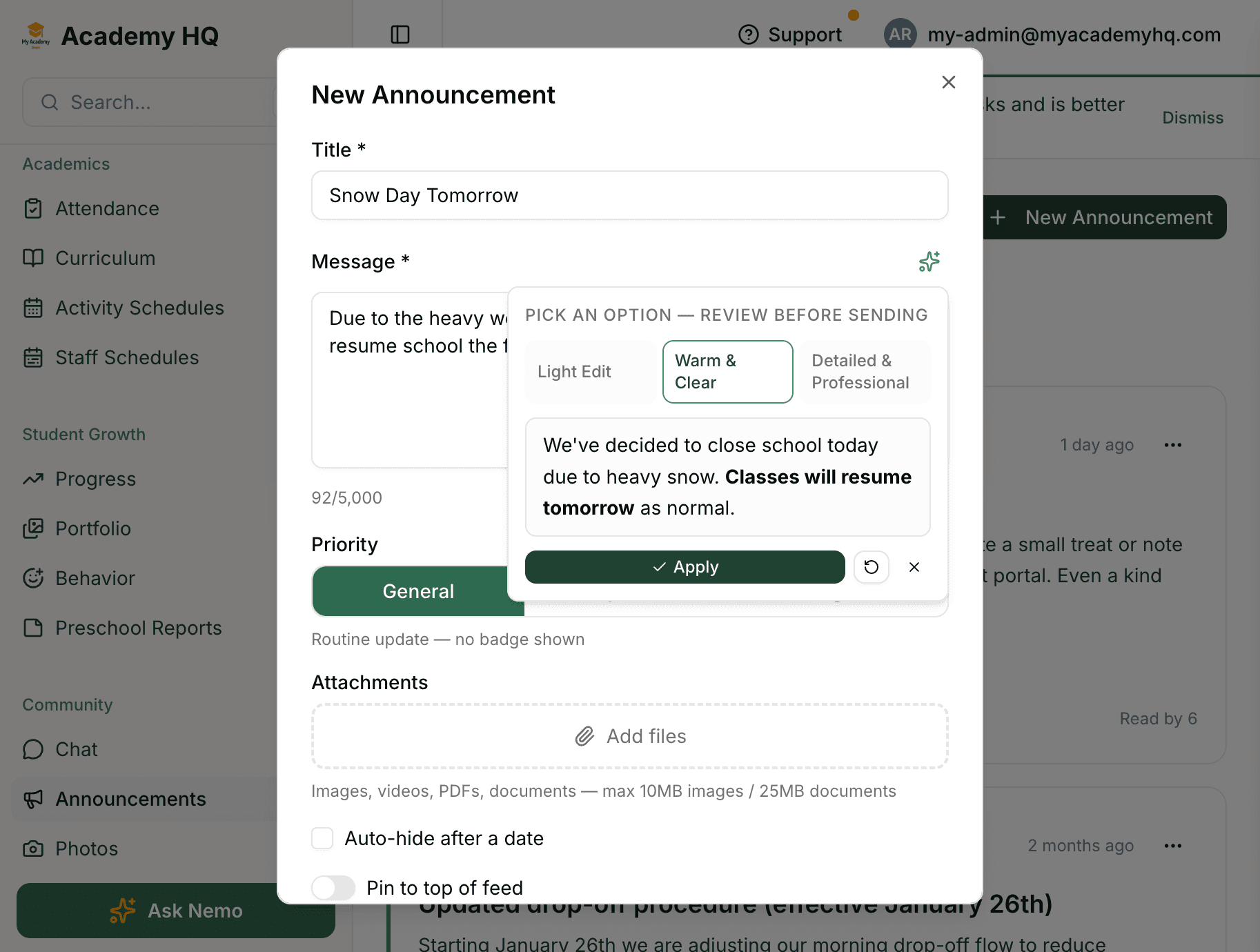 Screenshot: AI-assisted progress, observation, or portfolio writing workflow